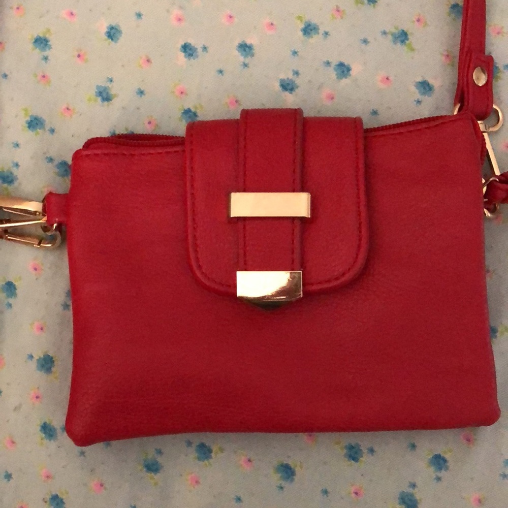 Crossbody bag, Charming Charlie Red wristlet/crossbody bag.